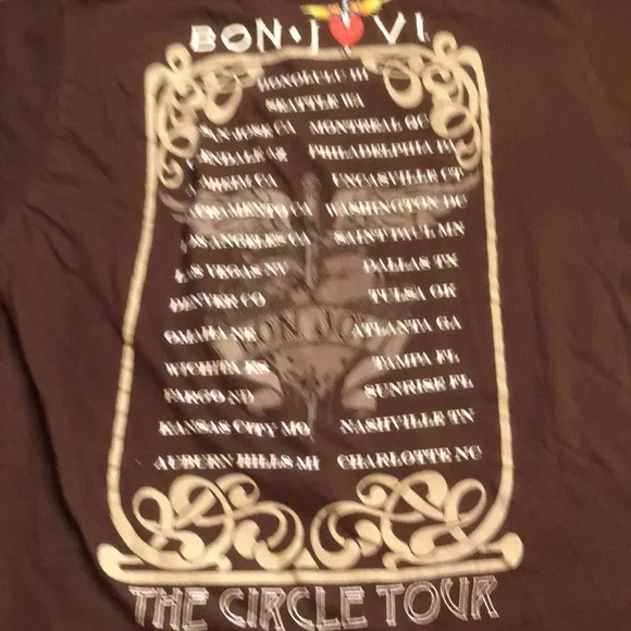 Bon Jovi Concert Tee Shirt Original Members The Circle Tour - Picture 6 of 6